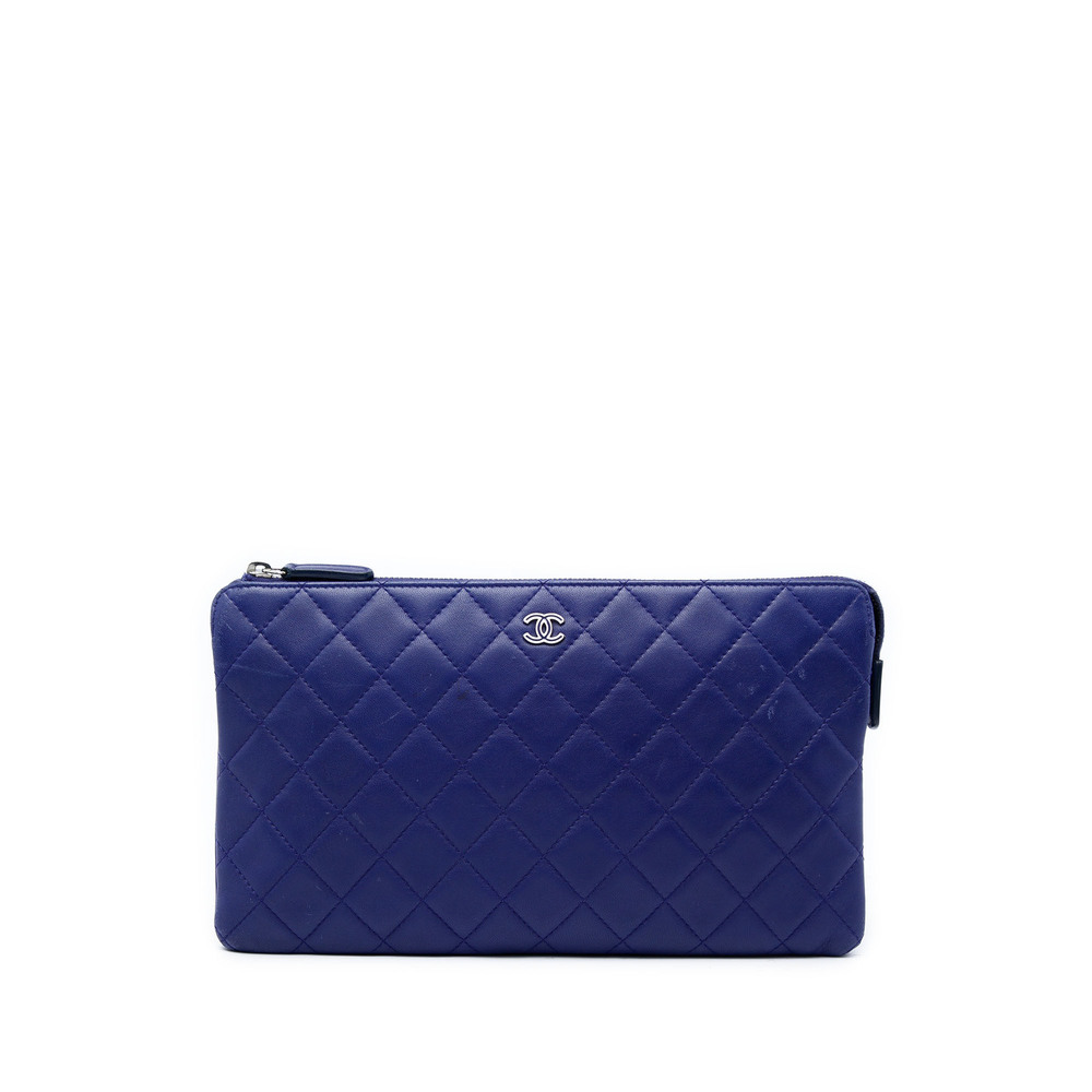 Pre-Loved Chanel CC Quilted Lambskin Double Zip Pouch
